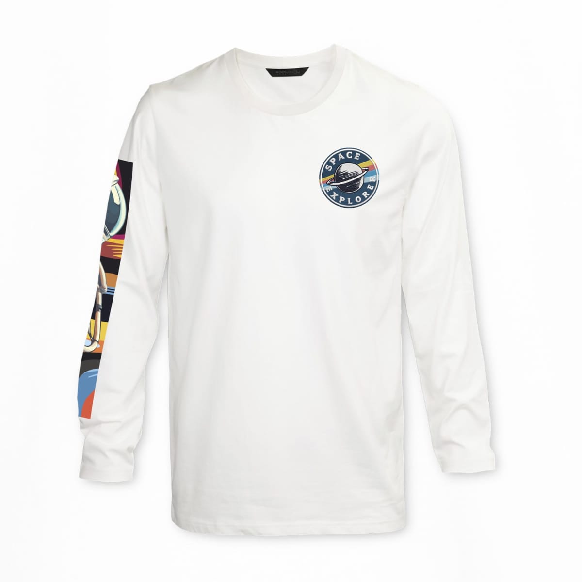 TRENDSWEAR Harlow Mens L/S Crew - Faux Embroidery/Colourflex Transfer