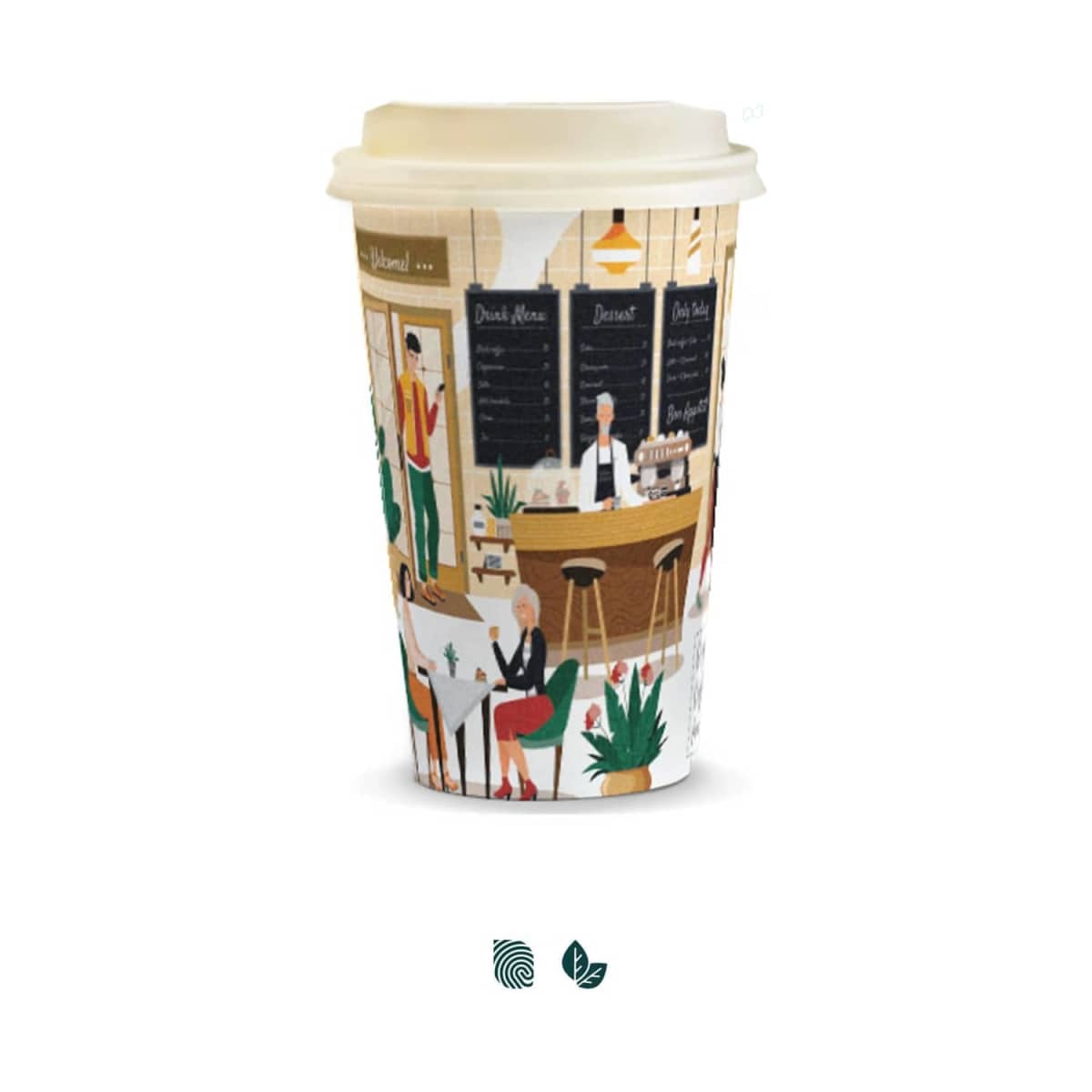 Compostable Paper Coffee Cup - 350ml
