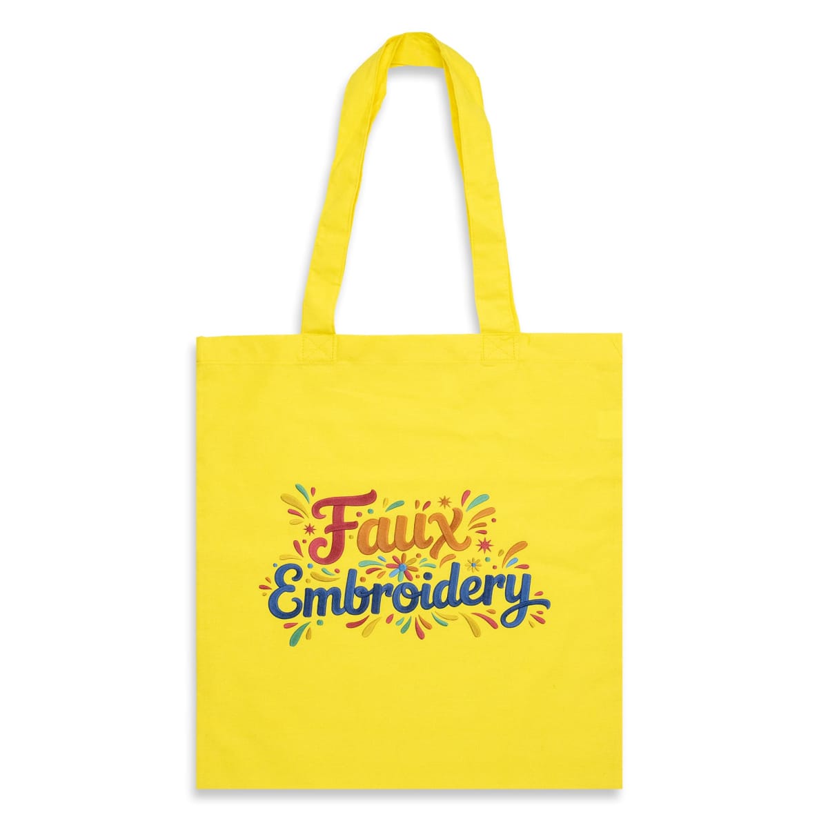 Sonnet Cotton Tote Bag - Colours - Faux Embroidery