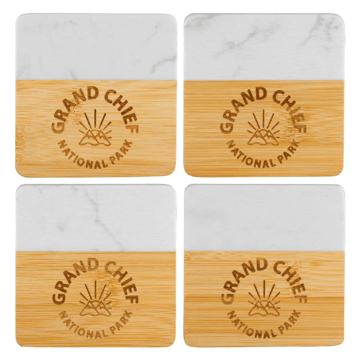Marble & Bamboo Coaster