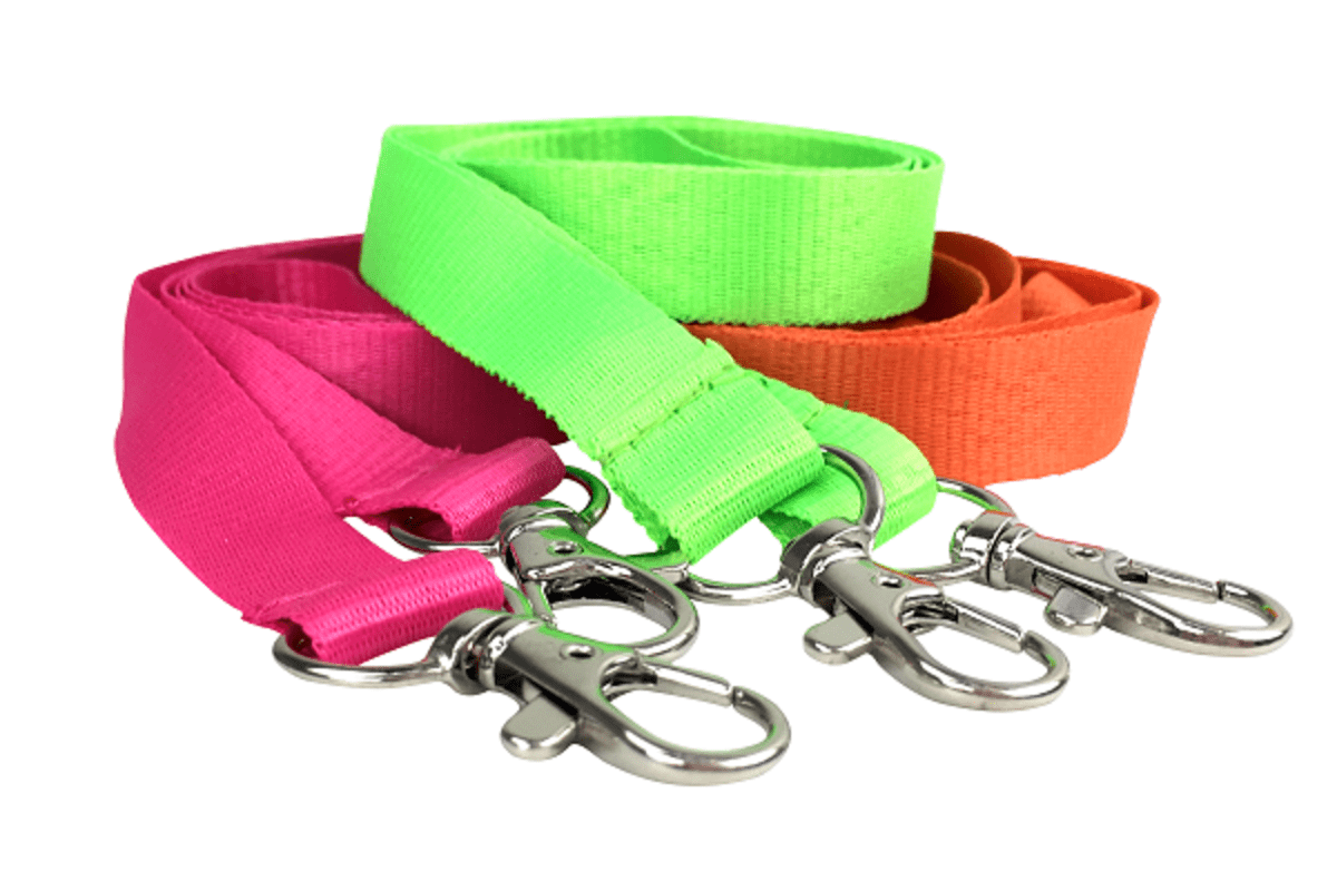 Gemini 15mm Plain Polyester Lanyard with Double Dog Clip/Carabiner