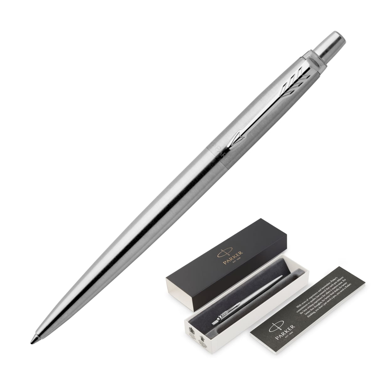 Metal Pen Ballpoint Parker Jotter - Brushed Stainless CT