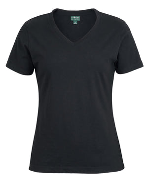 C of C Ladies V Neck Tee Black