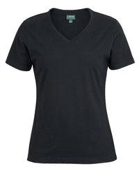 C of C Ladies V Neck Tee Black