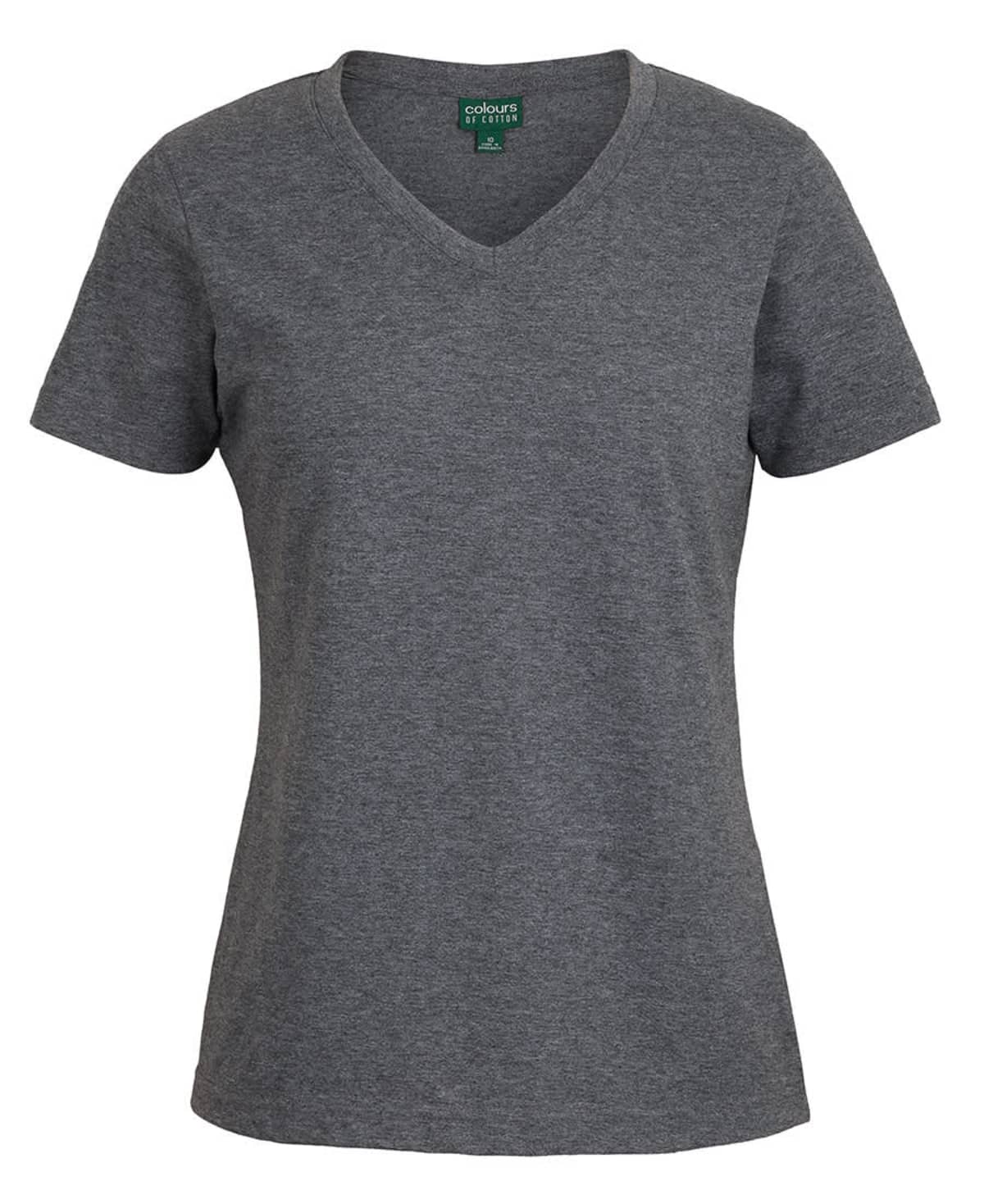 C of C Ladies V Neck Tee Black
