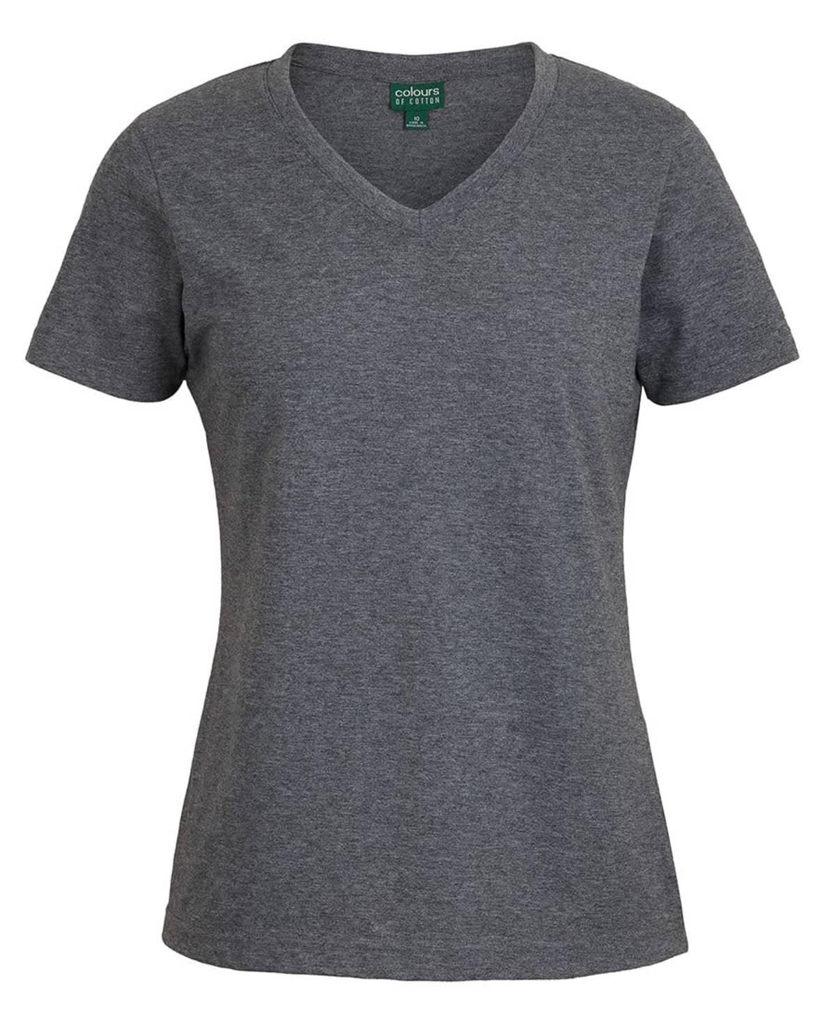 C of C Ladies V Neck Tee Black