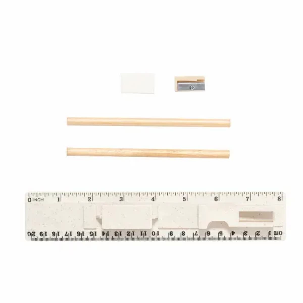 Pencil, Ruler Sharpener, Eraser set - Frensi