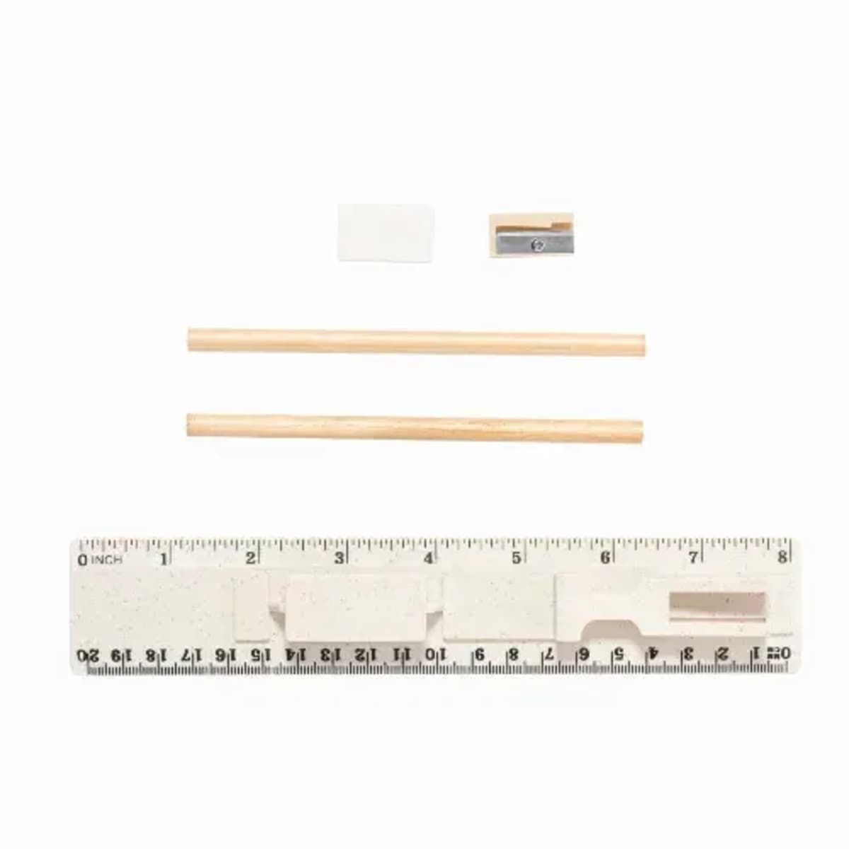 Pencil, Ruler Sharpener, Eraser set - Frensi