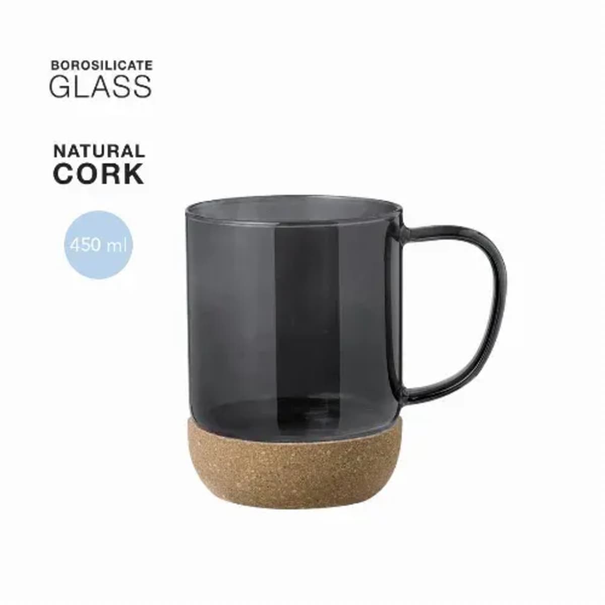 Glass mug with cork baseSaryne