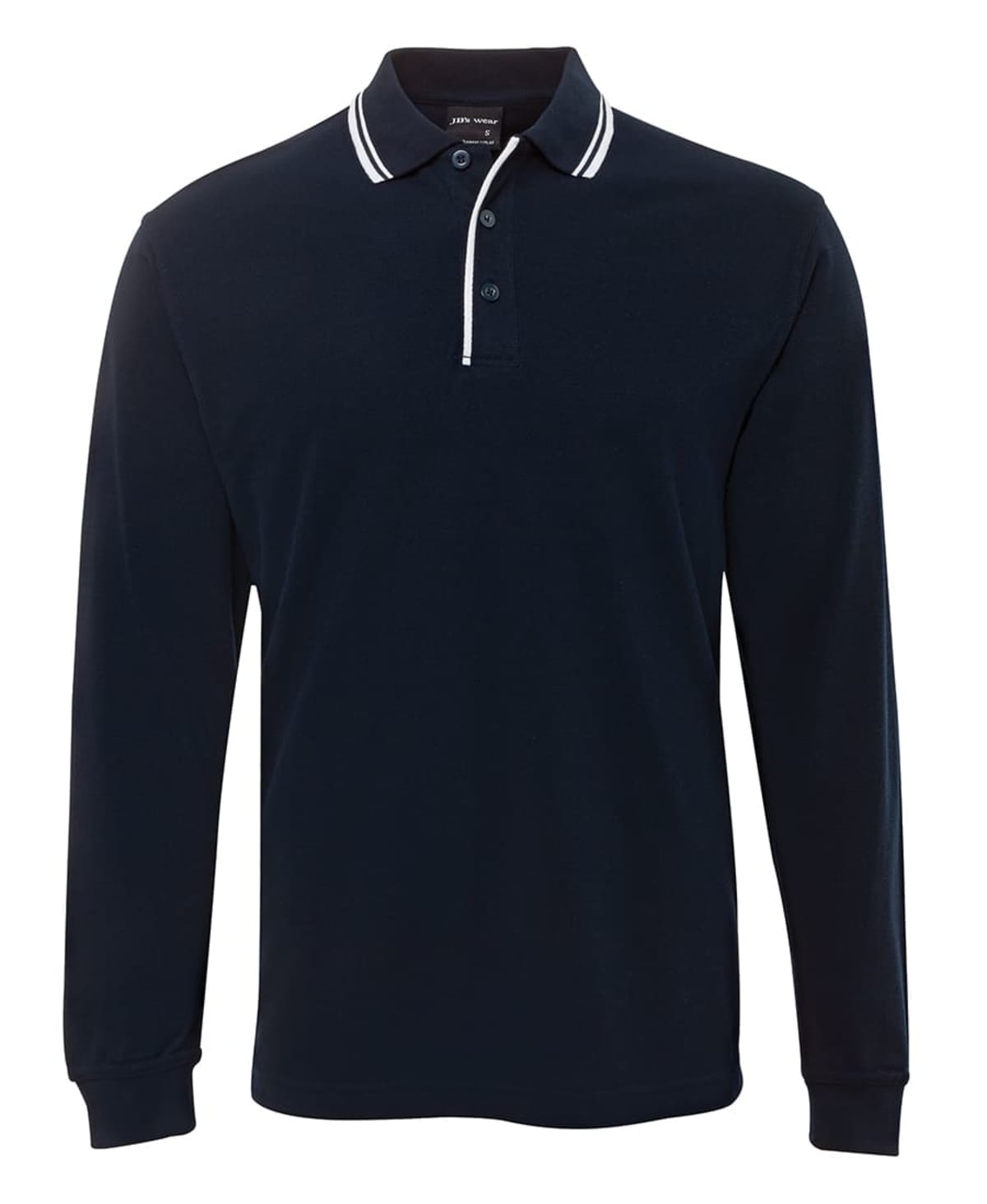 JB's L/S C/Trast Polo Navy/White