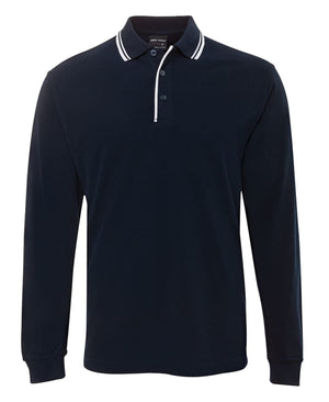 JB's L/S C/Trast Polo Navy/White