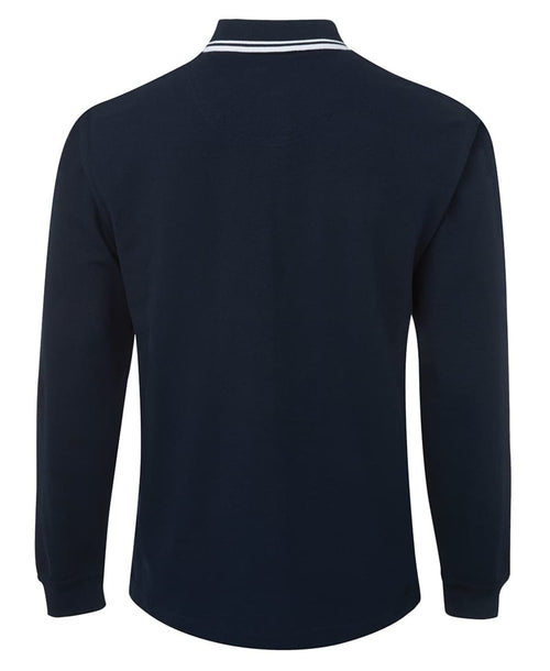 JB's L/S C/Trast Polo Navy/White
