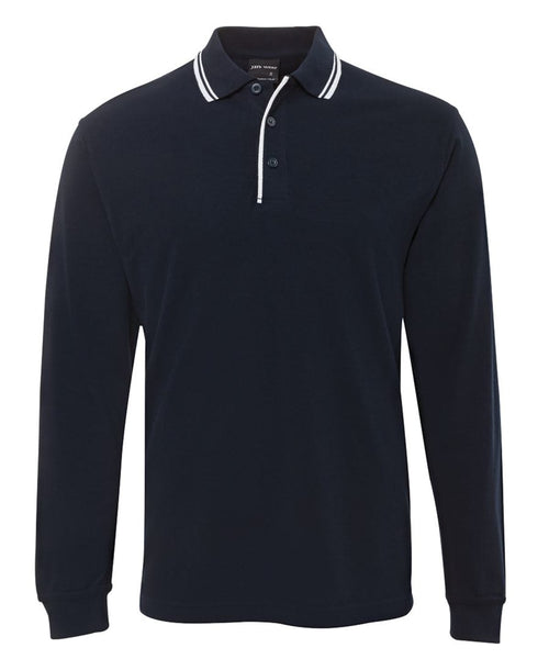 JB's L/S C/TRAST POLO NAVY/WHITE-