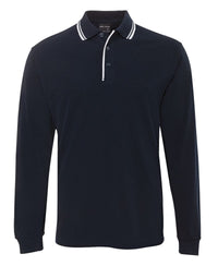 JB's L/S C/TRAST POLO NAVY/WHITE-