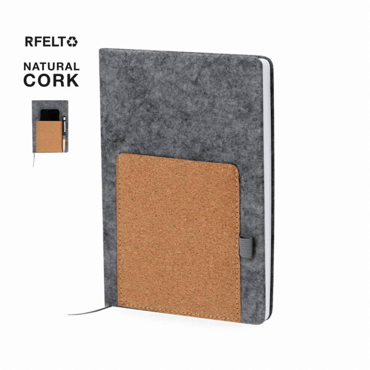 Notebook in RPET felt | Cork - Wilko