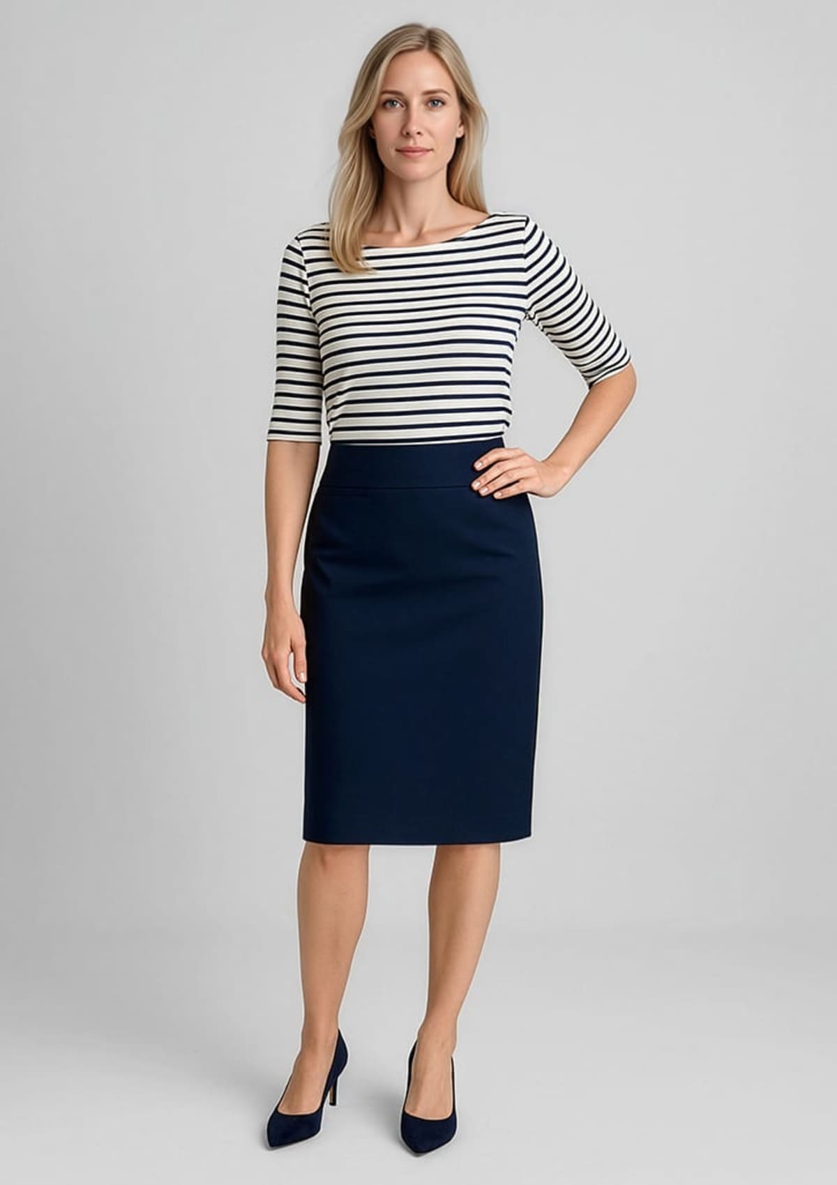 Womens Comfort Wool Stretch Relaxed Fit Lined Skirt