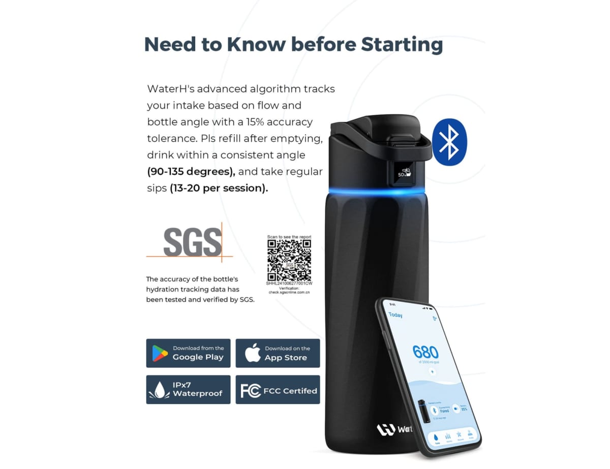 WaterH Boost Smart Bottle 24oz (710ml)