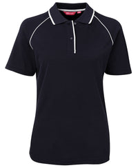 JB's Ladies Raglan Polo Navy/White