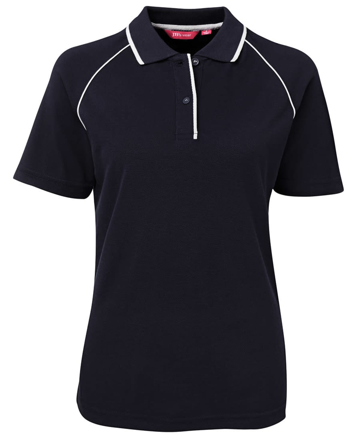 JB's Ladies Raglan Polo Navy/White