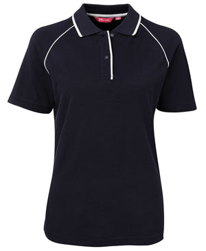 JB's Ladies Raglan Polo Navy/White