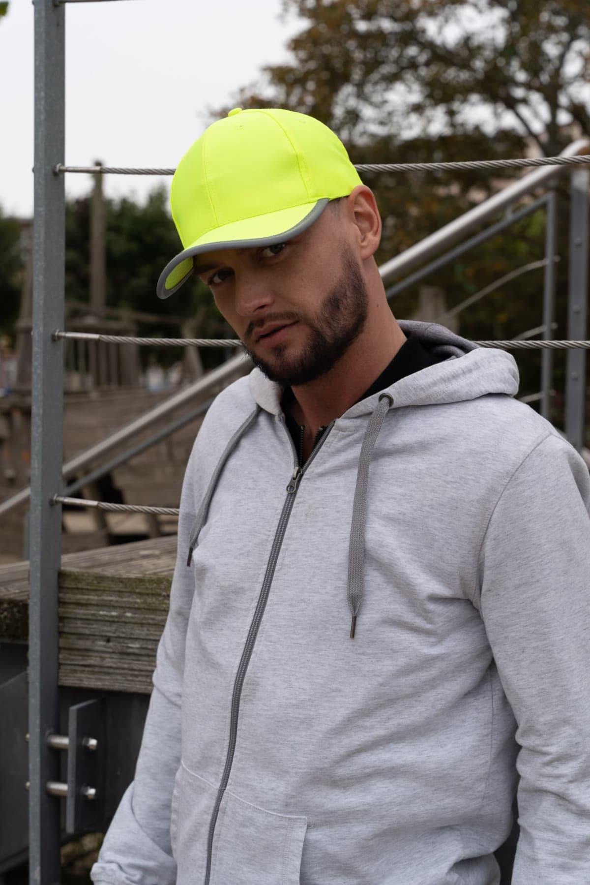 Luminescent Safety Cap with Reflective Trim