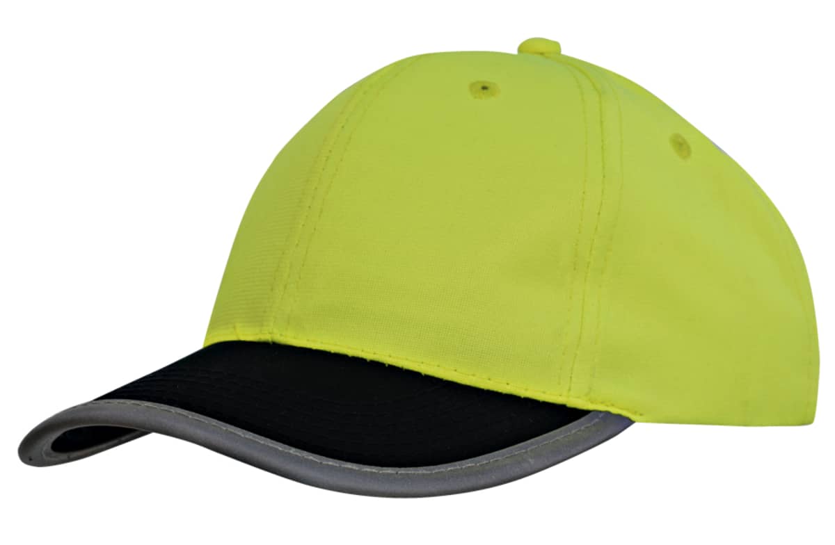 Luminescent Safety Cap with Reflective Trim