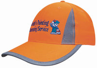 Luminescent Safety Cap with Reflective Inserts and Trim