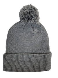 6 SEAM KNITTED BEANIE W/- POM POM