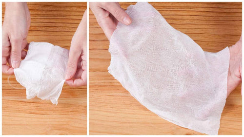 Wipes hand/face expandable upon contact with water 10 , size 23cm x 23cm Compac