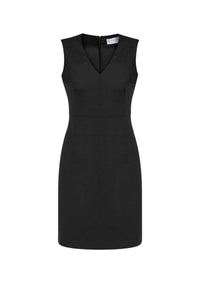 Womens Comfort Wool Stretch Sleeveless V-Neck Dress