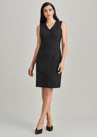 Womens Comfort Wool Stretch Sleeveless V-Neck Dress