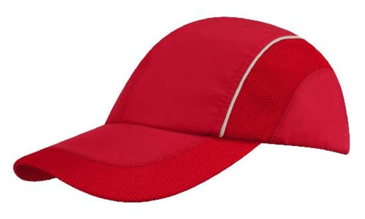 Spring Woven Fabric Cap with Mesh to Side Panels and Peak