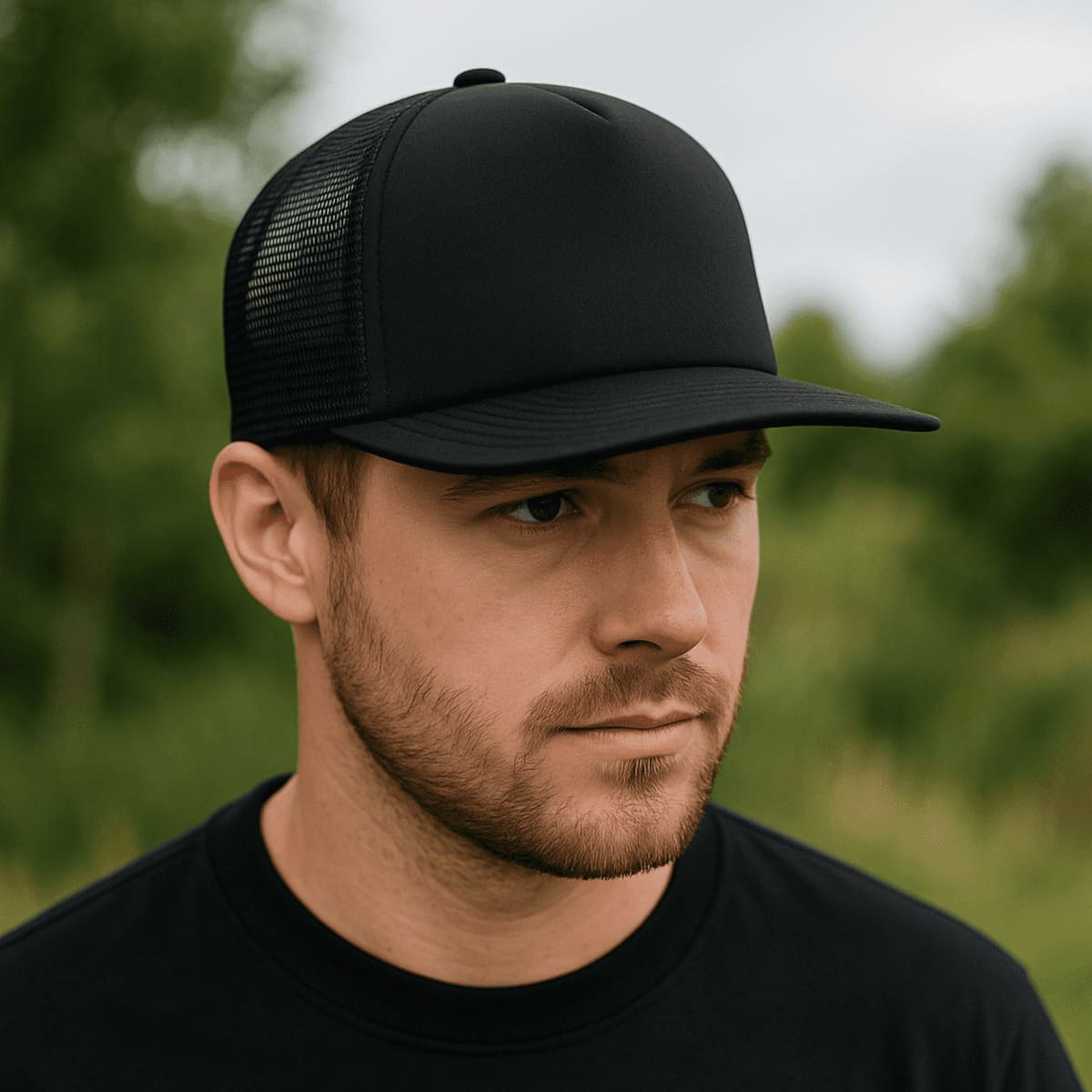 Flat Peak Trucker Mesh Cap