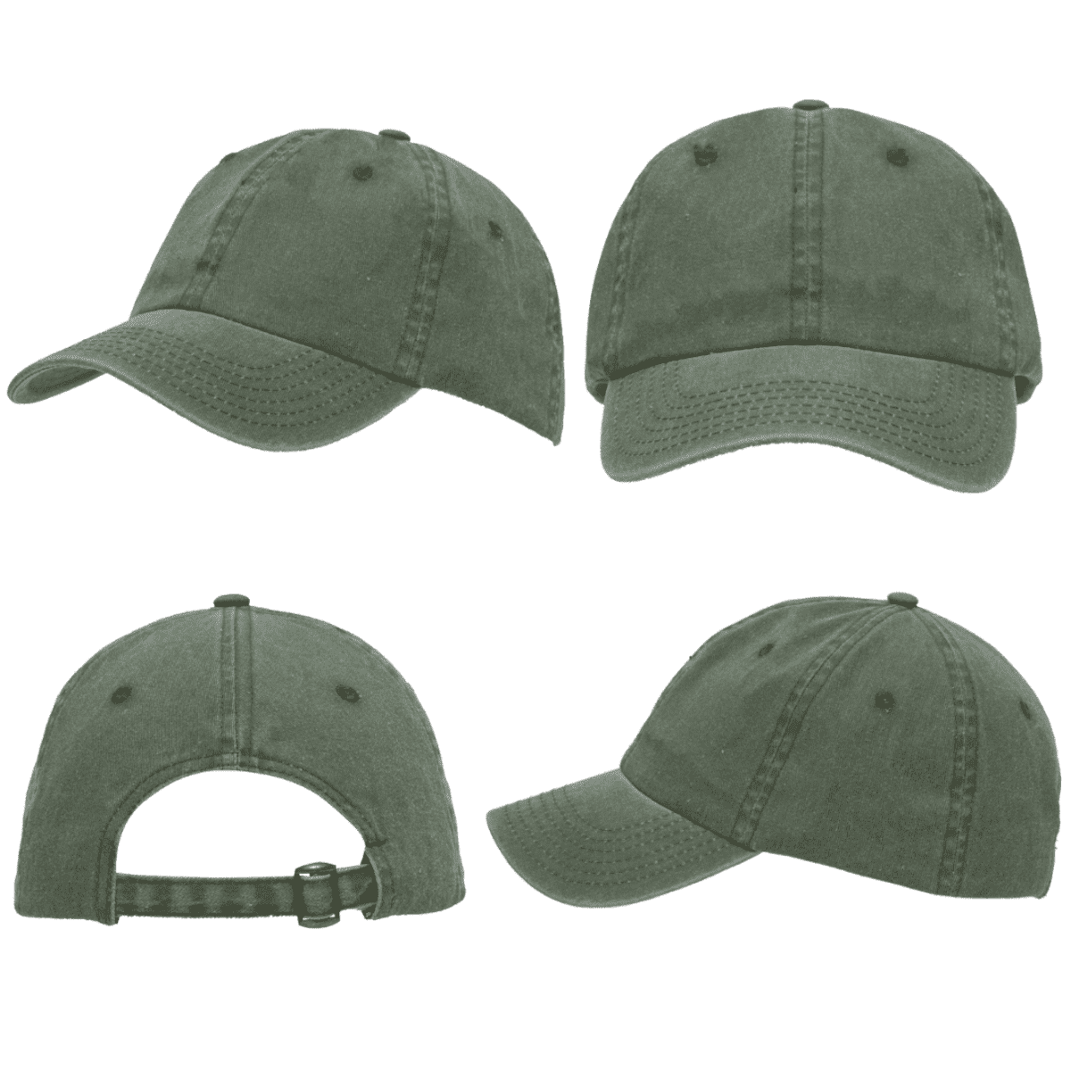 Enzyme Washed Pigment Dyed Cotton Twill Cap