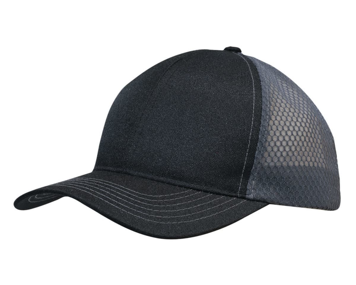 Breathable poly twill with honeycomb mesh