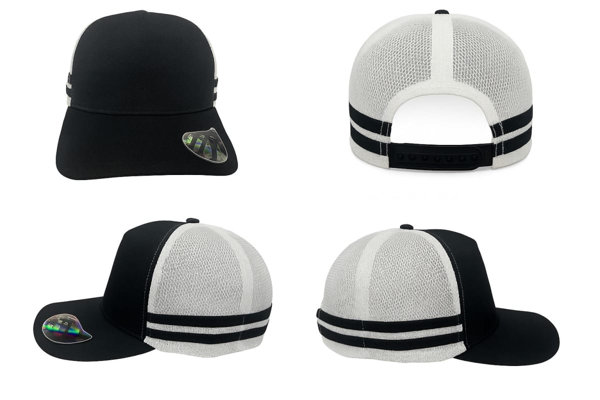 American Premium Twill/Mesh Deep Fit Trucker with Stripes
