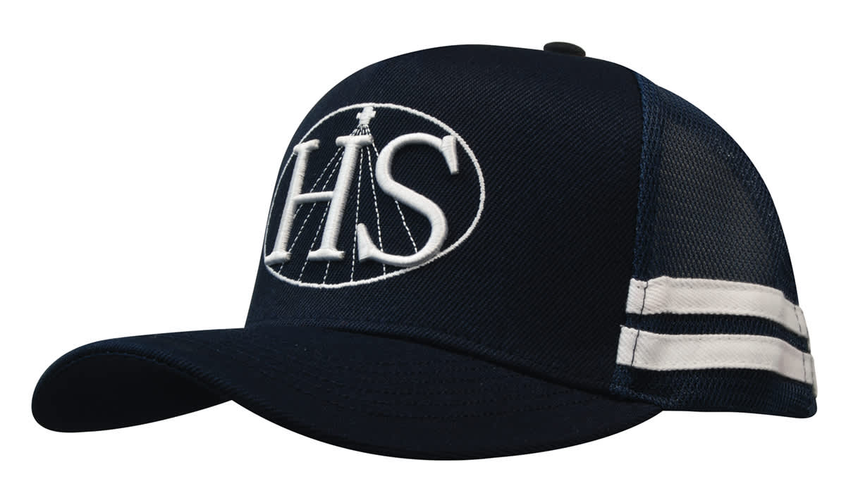 American Premium Twill/Mesh Deep Fit Trucker Cap with Stripes