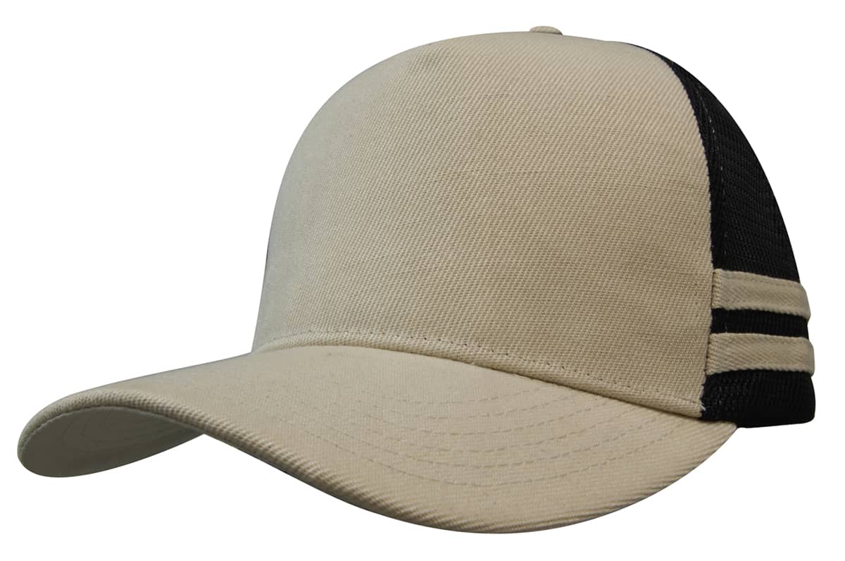 American Premium Twill/Mesh Deep Fit Trucker Cap with Stripes