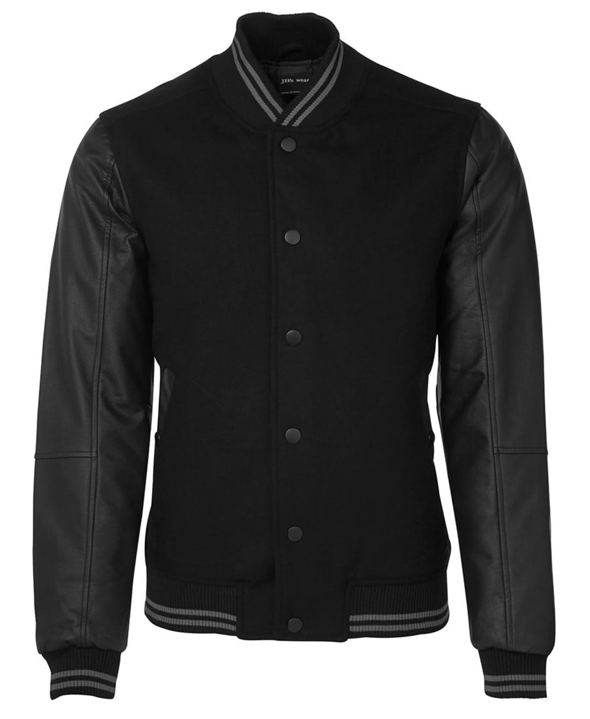 JB's Art Leather Baseball Jacket Black