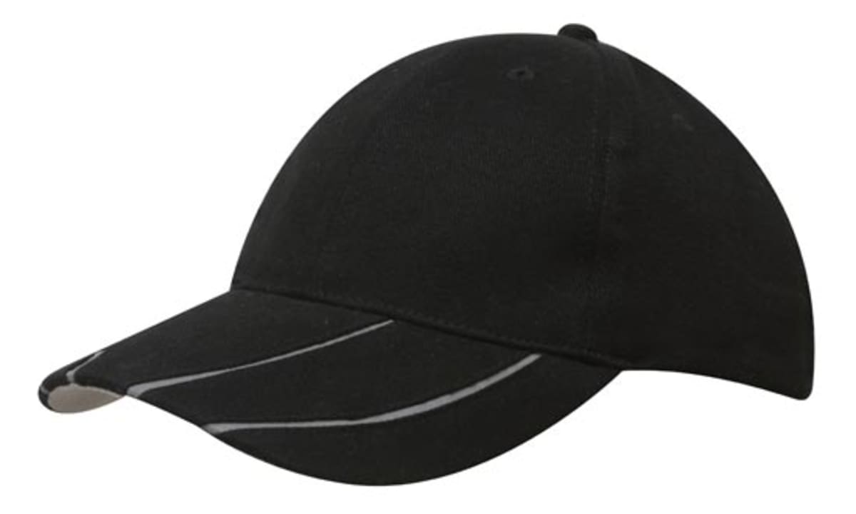 Brushed Heavy Cotton Cap with Hi-Vis Laminated Two-Tone Peak