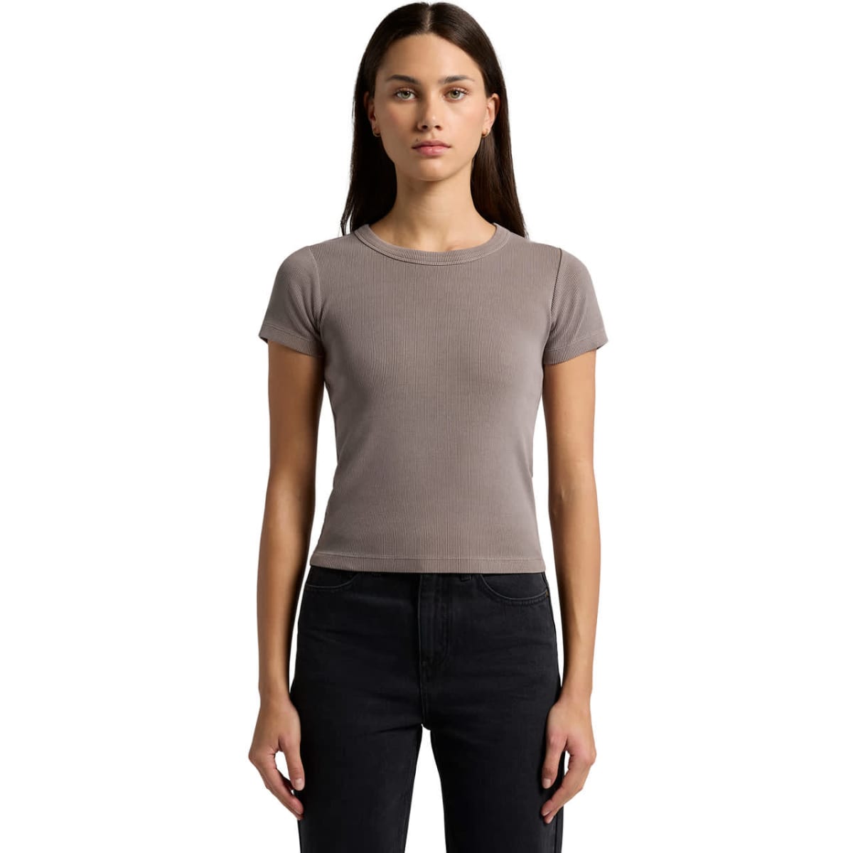 Wo's Faded Organic Rib Tee