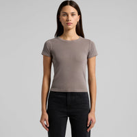 Wo's Faded Organic Rib Tee