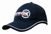 Brushed Heavy Cotton Cap with Piping On Peak & Crown