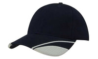 Brushed Heavy Cotton Cap with Mesh Inserts on Peak