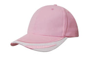 Brushed Heavy Cotton Cap with Peak Trim Embroidered