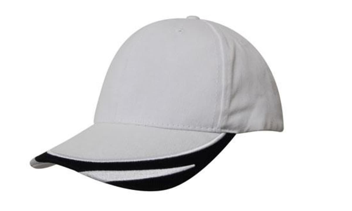 Brushed Heavy Cotton Cap with Peak Trim Embroidered