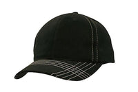 Brushed Heavy Cotton Cap with Contrasting Stitching & Cross Stitched Peak