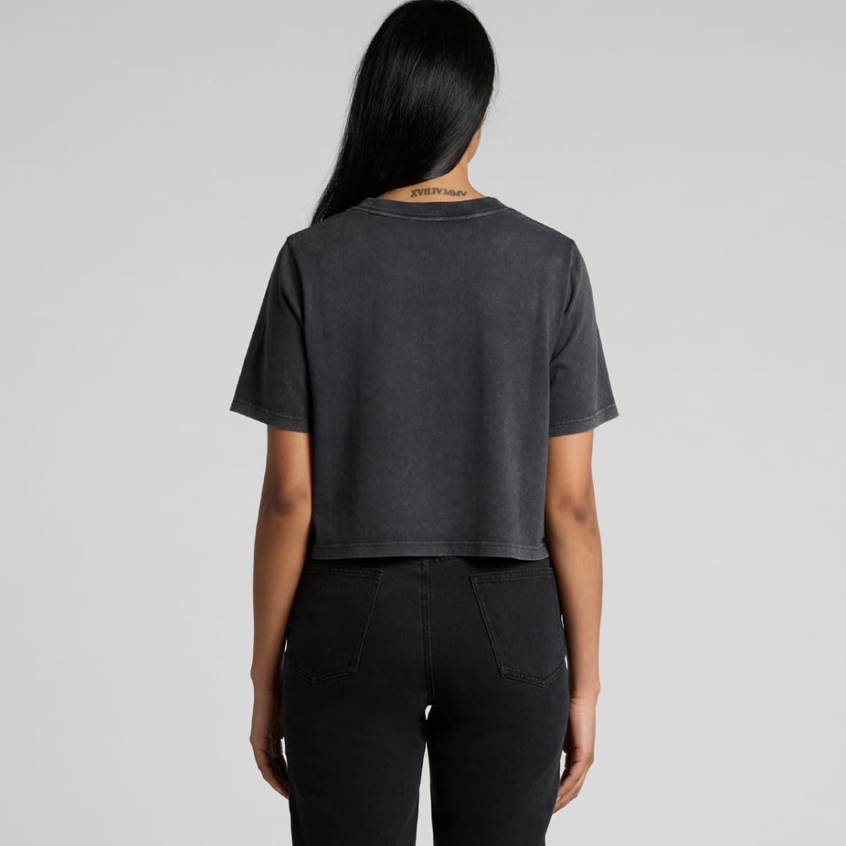 Wo's Stone Wash Heavy Crop Tee
