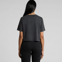 Wo's Stone Wash Heavy Crop Tee