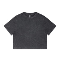 Wo's Stone Wash Heavy Crop Tee